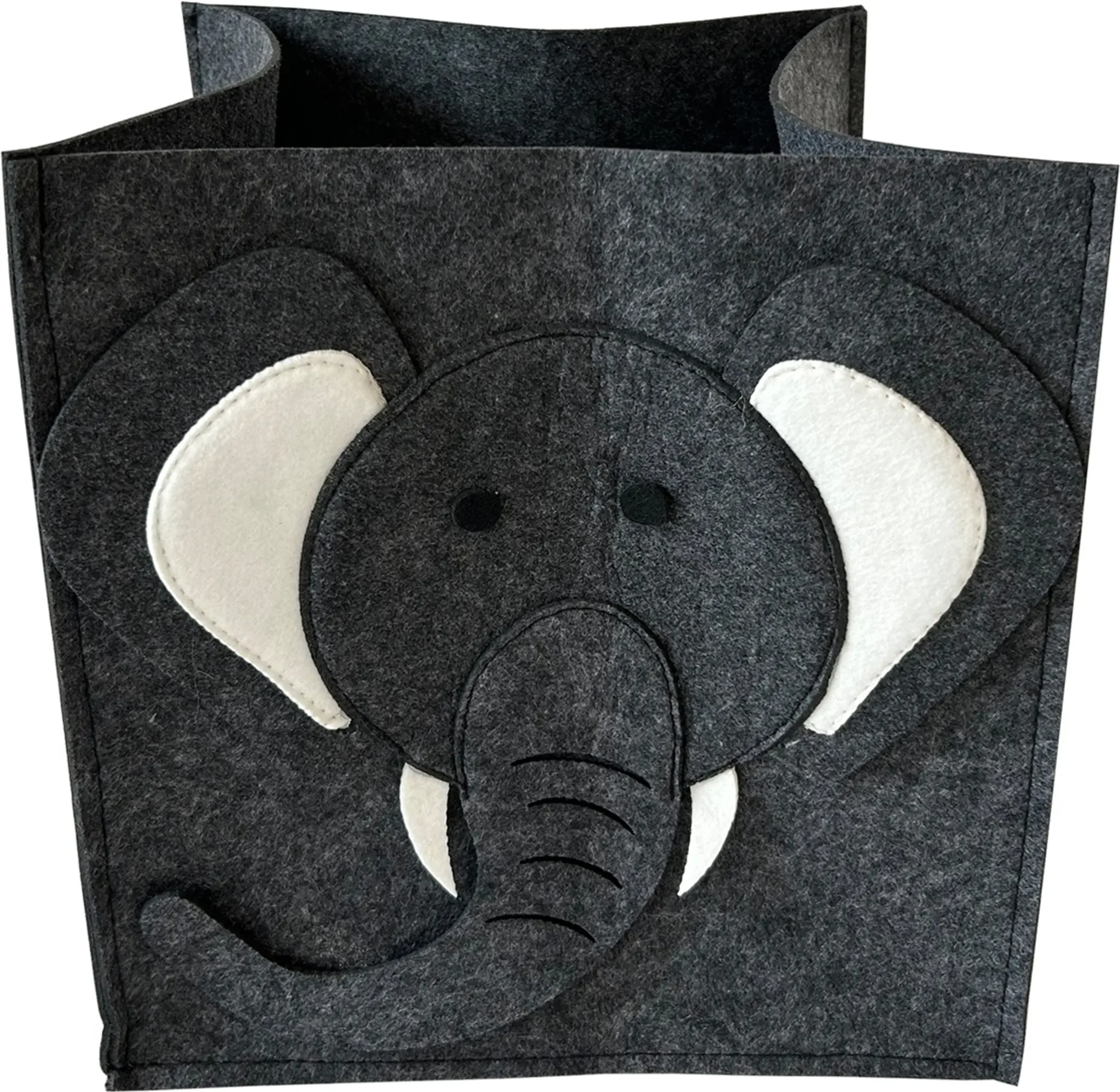 Aufbewahrungskorb „Elefant“ – eckig, Filz, grau, ca. 31 × 32 × 31 cm